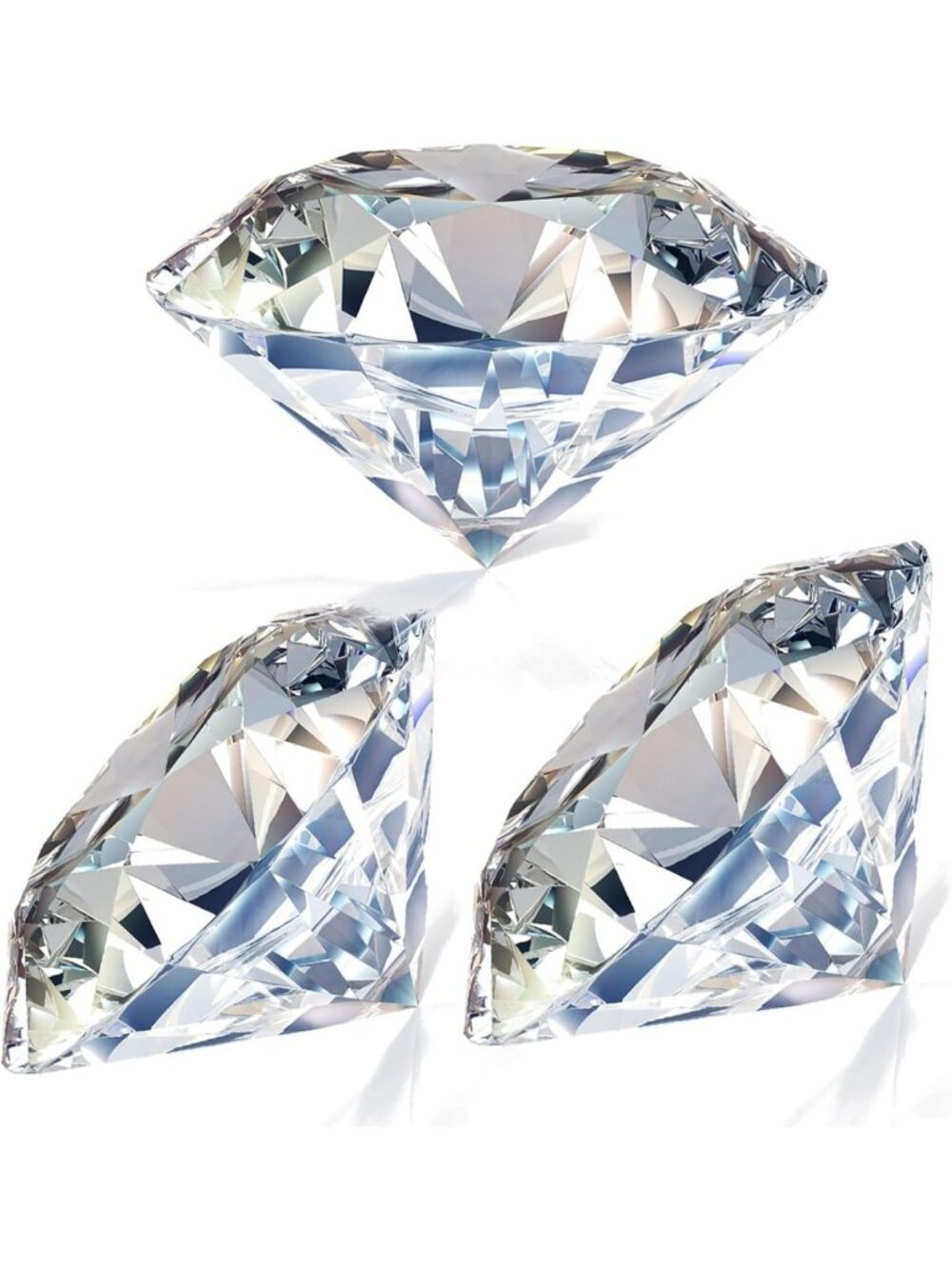 3 Pack Crystal Diamond Paperweights - Clear K9 Glass Gems for Weddings & Parties